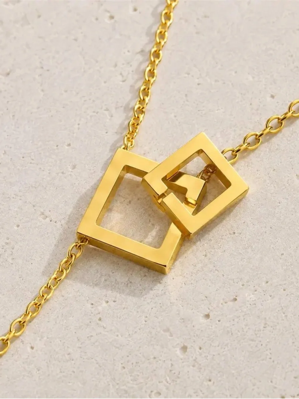 18K Gold Plated Y Necklace, Geometric Lariat Necklace, Stainless Steel Necklece